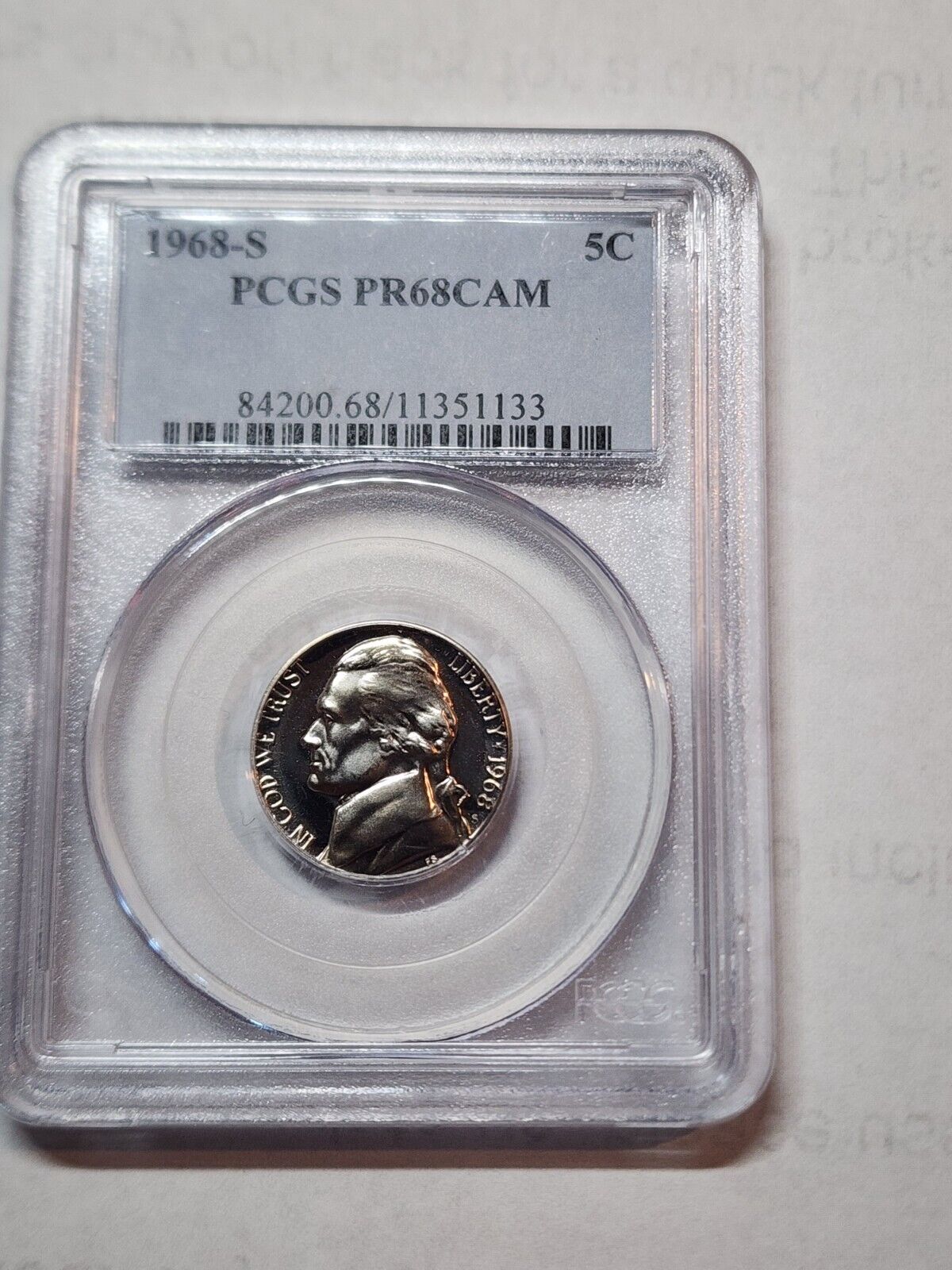 1968-S Jefferson Nickel PCGS PR68CAM