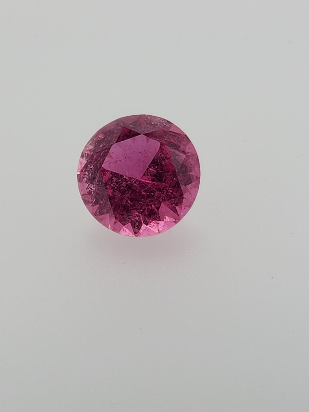 13.34 Vivid Pink Round Tourmaline, GIA Report, Amazing Stone