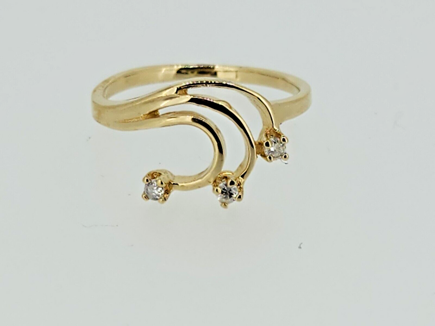 14Kt. Yellow Gold Diamond Fashion Ring with Three (3) Round Natural Diamonds