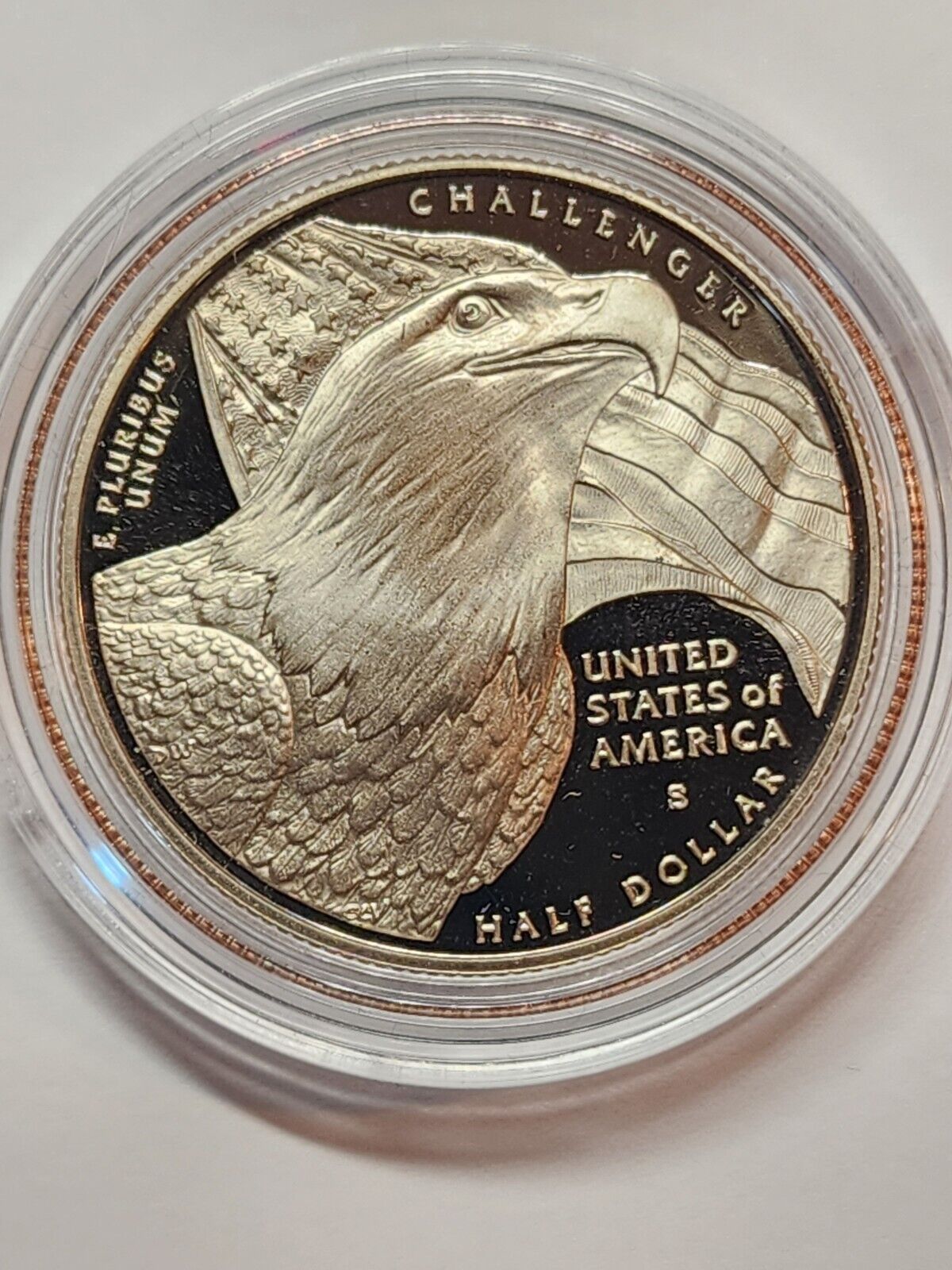 2008-S Bald Eagle Half Dollar UNC Brilliant Capsule Mint Challenger - Life Baby