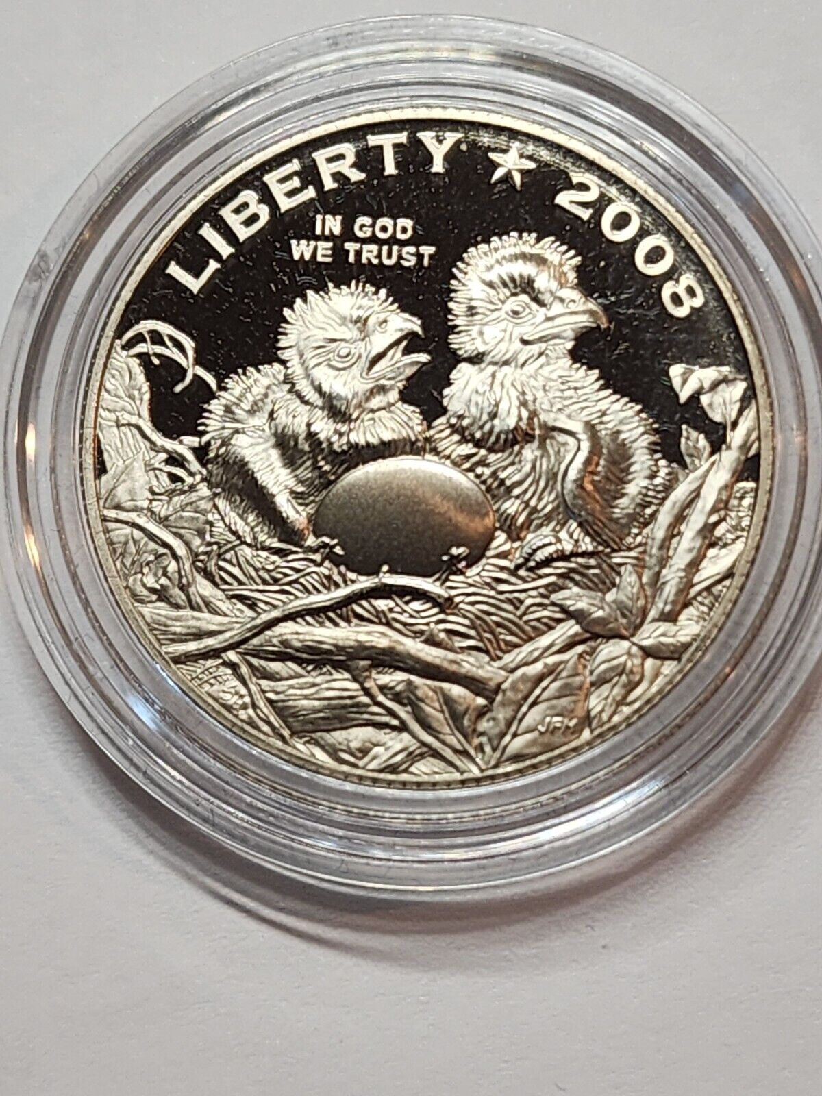 2008-S Bald Eagle Half Dollar UNC Brilliant Capsule Mint Challenger - Life Baby