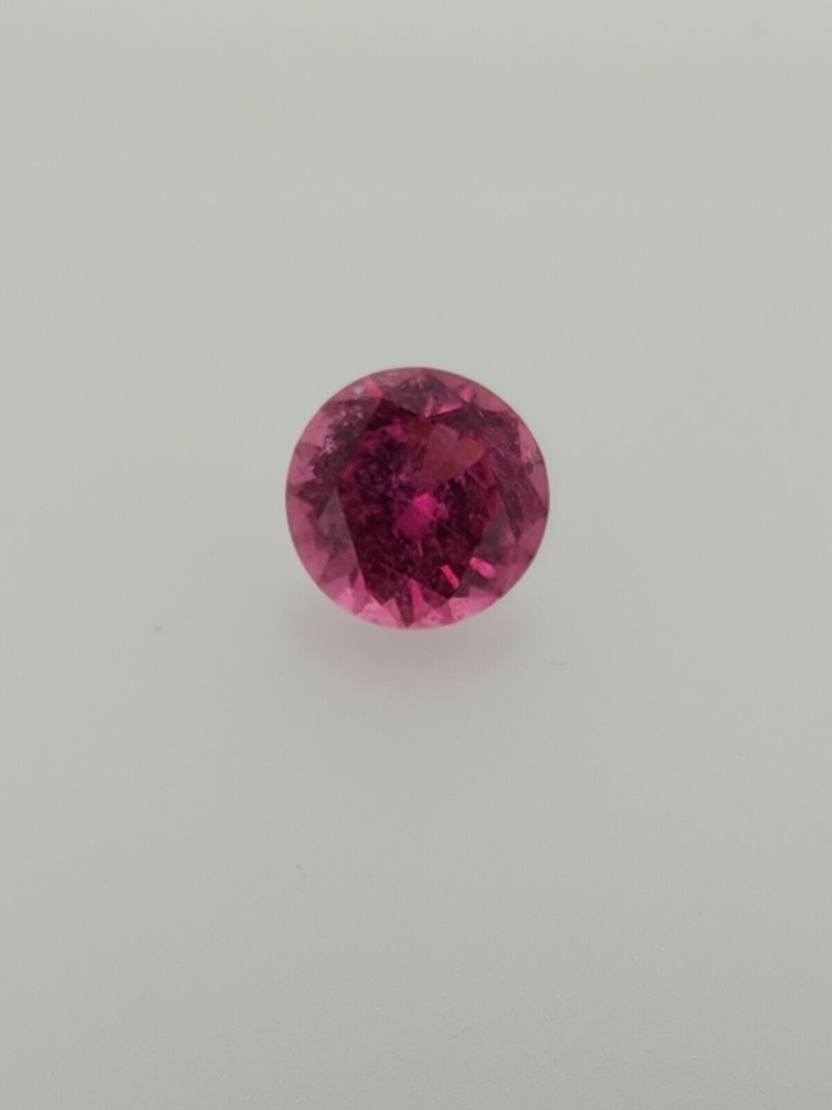 13.34 Vivid Pink Round Tourmaline, GIA Report, Amazing Stone