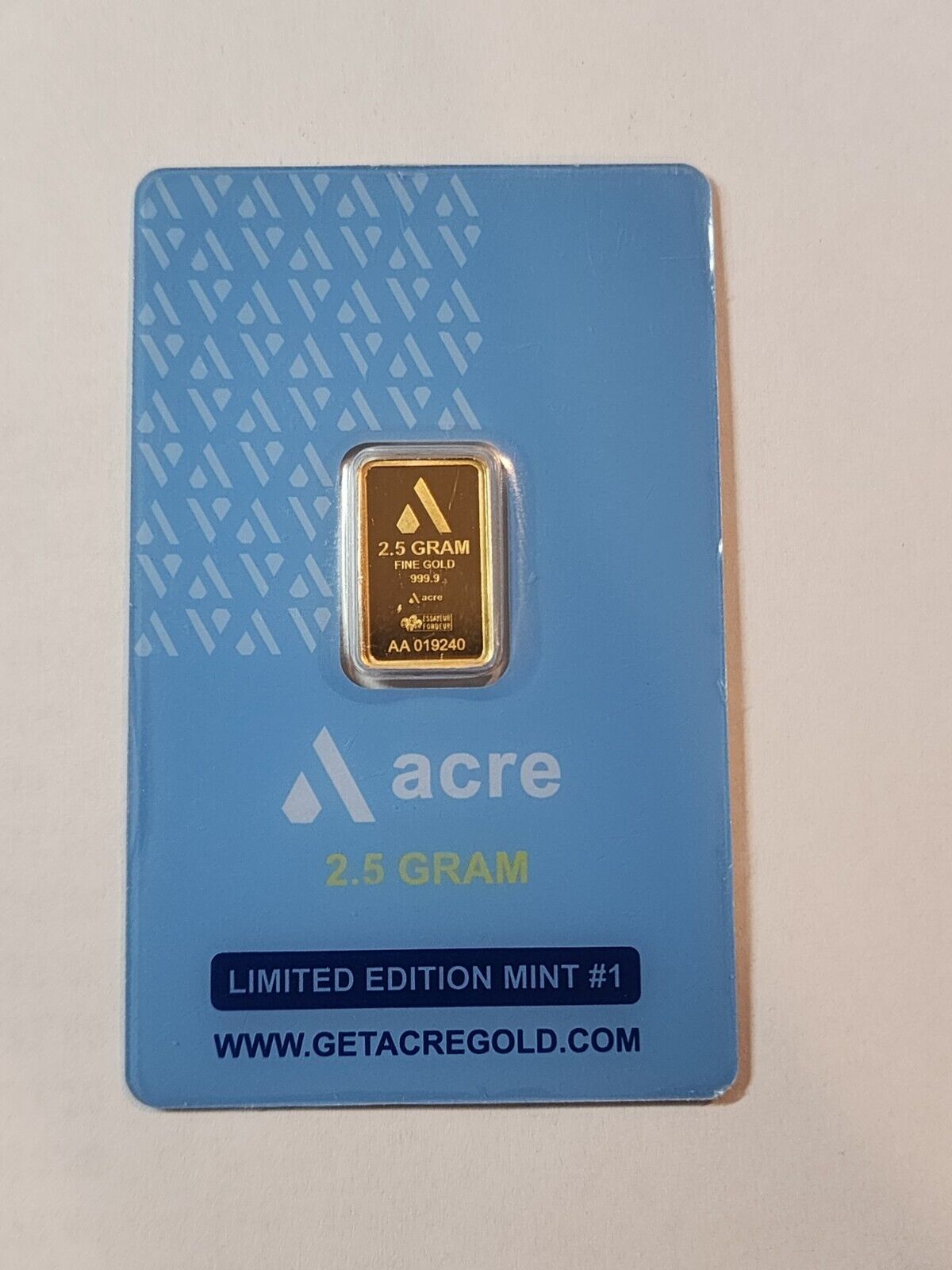 Acre 2.5 Gram .999.9 Fine Gold Bar - Limited Edition, Sealed - 1 from lot of 4