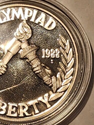 1988 PROOF United States 90% Silver Mint Olympics Coin + Box + COA