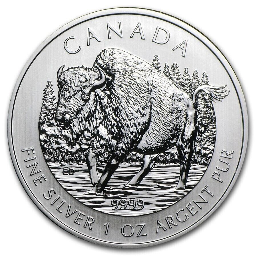 2013 Canada $5 Dollars 1oz .9999 Silver BU * BUFFALO * Wildlife Series Coin