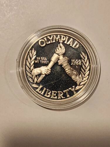1988 PROOF United States 90% Silver Mint Olympics Coin + Box + COA