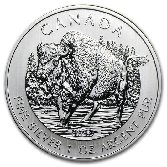 2013 Canada $5 Dollars 1oz .9999 Silver BU * BUFFALO * Wildlife Series Coin